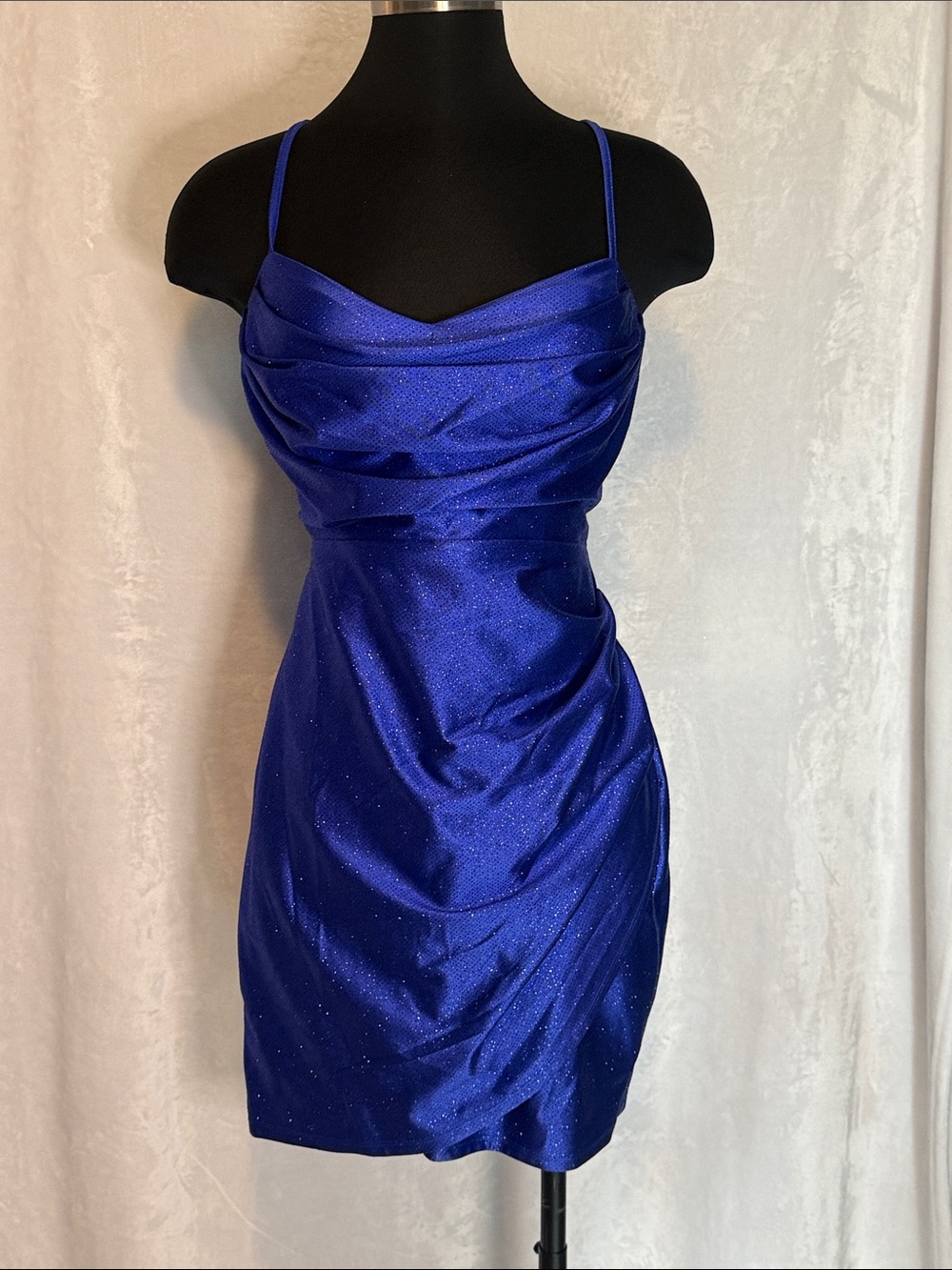 Royal Blue Spaghetti Strap Cocktail Dress